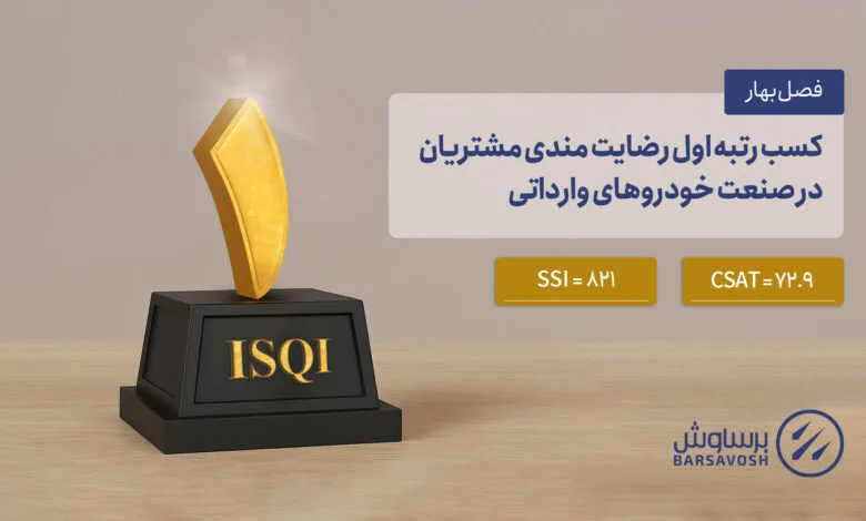 برساوش رتبه اول رضایتمندی مشتریان در صنعت خودروهای وارداتی را کسب نمود.