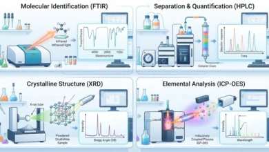 راهنمای انتخاب بهترین روش‌های آنالیز مواد شیمیایی؛ از FTIR و HPLC تا XRD و ICP-OES